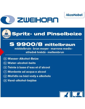 Spritz-und Pinselbeize mittelbraun S 9900/8 1 ltr - Zweihorn